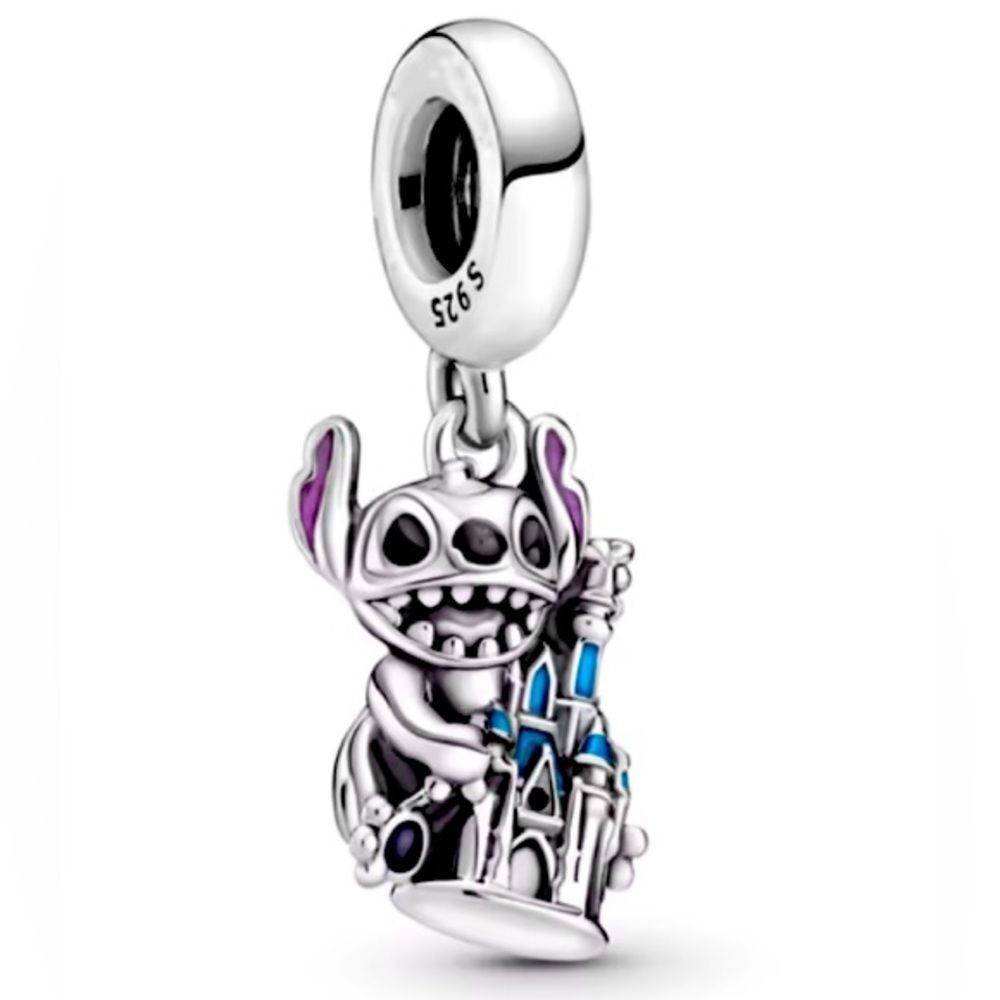 NWOT Stitch & Fantasyland Castle Disney x Pandora FIT Silver Charm